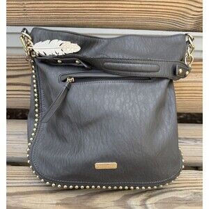 Jessica Simpson Camille Studded Hobo Bag Charcoal Gray $108 MSRP